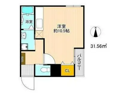 マリア ロッソ天神山(ワンルーム/4階)の間取り写真