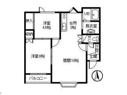 WINGII(1LDK/1階)の間取り写真