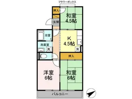 コーポラスクレイン(3K/2階)の間取り写真