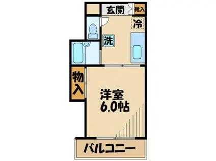 メゾンアップストリーム(1K/2階)の間取り写真