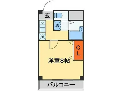 ハーモニーさくら(1K/1階)の間取り写真