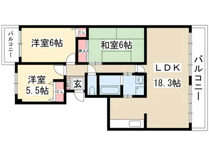 グラヂオーソ(3LDK/1階)の間取り写真