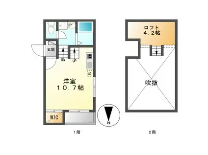 STELLA(ワンルーム/2階)の間取り写真