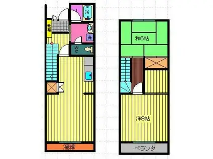 第5錦フルーツコーポ ストロベリー(2LDK/1階)の間取り写真