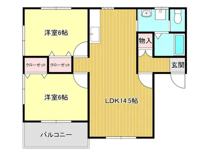 フローラルくろかわ(2LDK/1階)の間取り写真