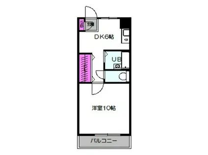 千寿シークIII(1DK/2階)の間取り写真