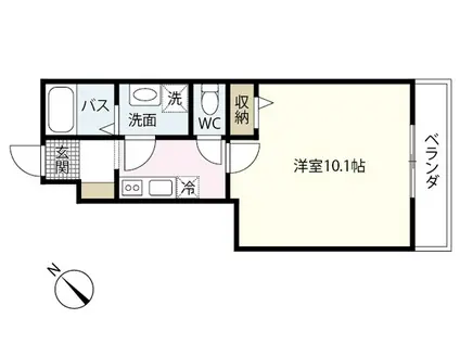 クレール比治山(1K/1階)の間取り写真