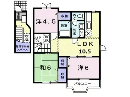 エミール I(3LDK/2階)の間取り写真