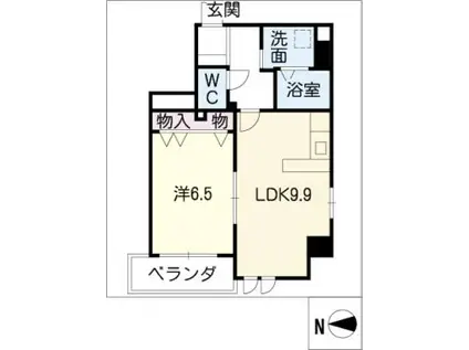 シェルジェ覚王山(1LDK/7階)の間取り写真