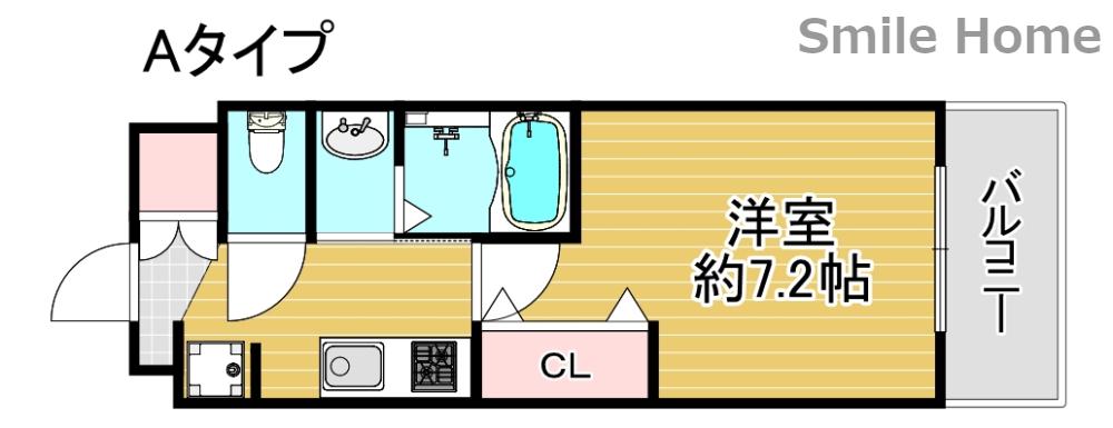 LUXE我孫子II(1K/6階)の間取り写真