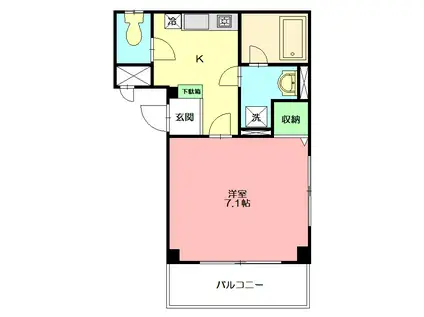 パルホームズ(1K/1階)の間取り写真
