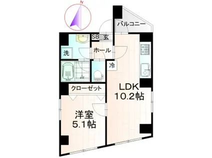 アンリシェール板橋(1LDK/8階)の間取り写真
