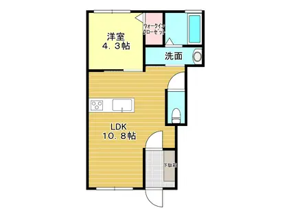 PREMIUM STAGE(1LDK/1階)の間取り写真