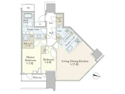 パークコート渋谷 ザ タワー(2LDK/10階)の間取り写真