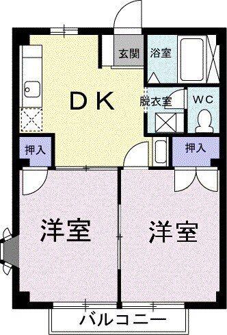 アーバン不知火(2DK/1階)の間取り写真