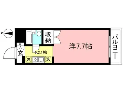 エムズビル(1K/2階)の間取り写真