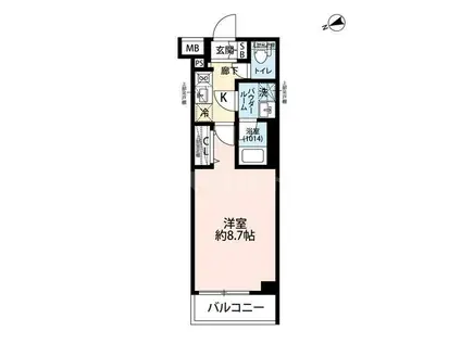 アルコバレーノお花茶屋(1K/3階)の間取り写真