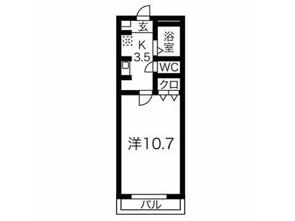 ロイヤルサルビア(1K/2階)の間取り写真