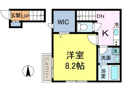 クローバー5番館(1K/2階)の間取り写真
