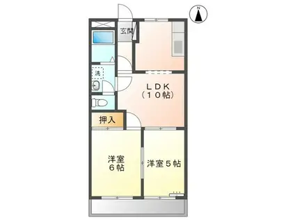 第1グリーンヒルズ(2LDK/1階)の間取り写真