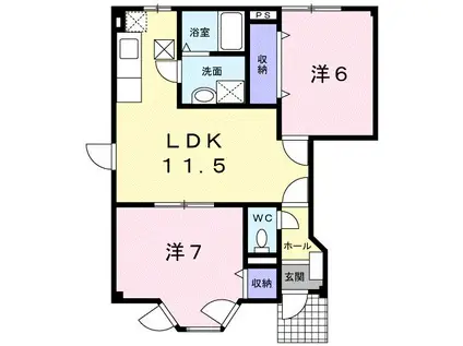 サントピア・ジュノー(2LDK/1階)の間取り写真