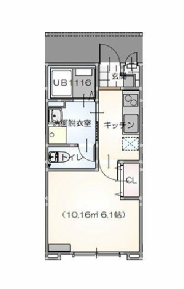 リープラス御着駅前II(1K/2階)の間取り写真
