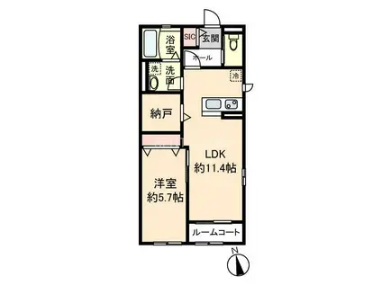 アドバンスグナーデ(1LDK/2階)の間取り写真