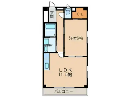 コンフォートA(1LDK/6階)の間取り写真