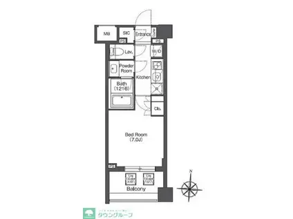 ORSUS HONJOAZUMABASHI(1K/4階)の間取り写真