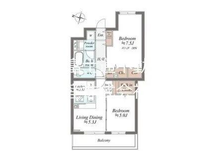 SYMPHONY PARK(2LDK/5階)の間取り写真