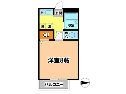 ソレジオ武蔵境(1K/1階)の間取り写真