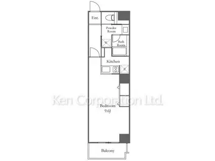 六本木ビュータワー(1K/10階)の間取り写真