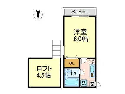 プランタンヨダ(1K/2階)の間取り写真