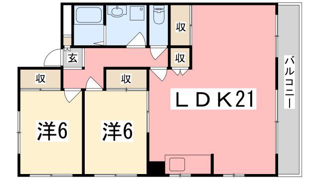 プラザ澤田(2LDK/2階)の間取り写真