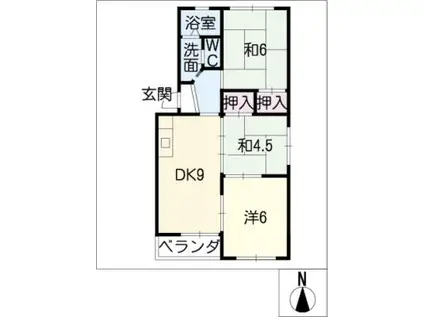 メゾン杉山(3DK/2階)の間取り写真