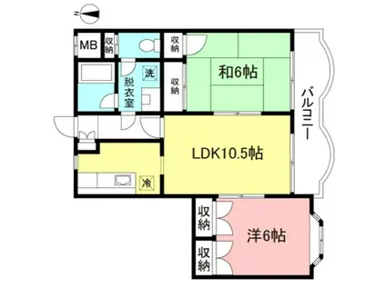 サツキレジデンス(2LDK/2階)の間取り写真