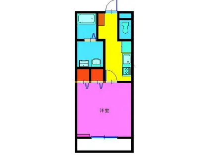 ハッピーウエイト弐番館(1K/1階)の間取り写真