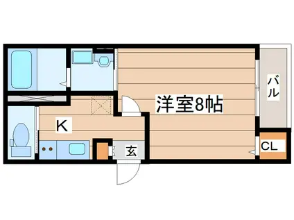 桜ヶ丘アパート(1K/2階)の間取り写真