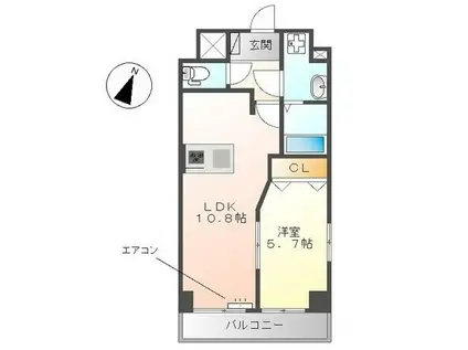 リリーコート ミツ(1LDK/2階)の間取り写真
