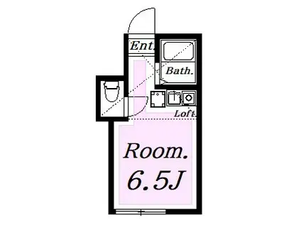 ユナイト本牧ファビアーナ(ワンルーム/2階)の間取り写真