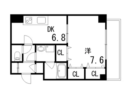 サイレンスⅠ(1DK/3階)の間取り写真