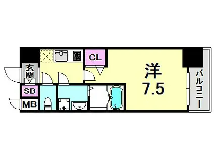 セオリー神戸グルーブ(1K/7階)の間取り写真