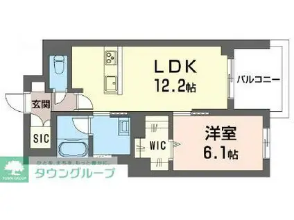 センターレジデンス グランデ(1LDK/1階)の間取り写真