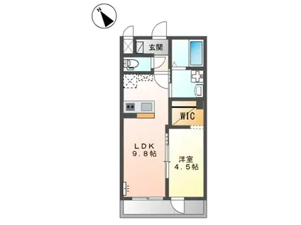 STAR WINGS(1LDK/2階)の間取り写真
