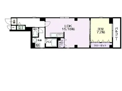 パークサイド 毛利(1LDK/3階)の間取り写真