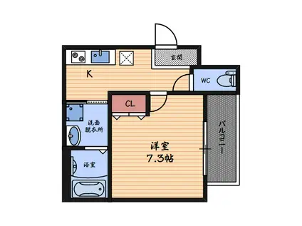 フジパレス武庫川駅東II番館(1K/1階)の間取り写真