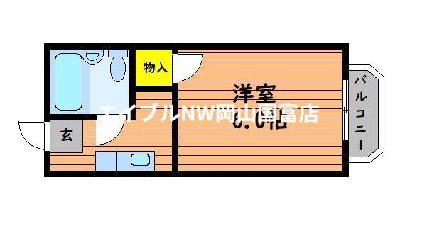 ブランシェRM(1K/1階)の間取り写真