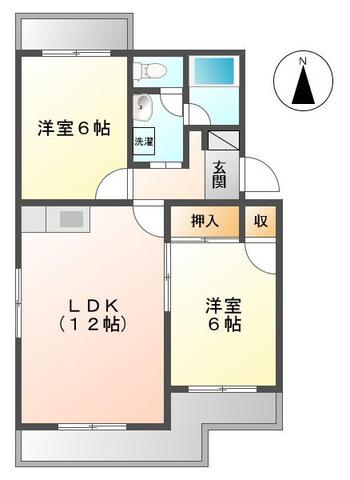 聖マンションI(2LDK/3階)の間取り写真