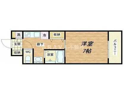 レジデンス大阪城前(1K/5階)の間取り写真