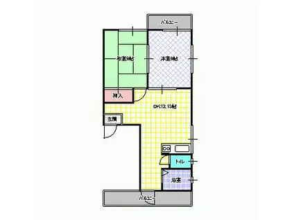 ロイヤルハイムPART8(2LDK/2階)の間取り写真